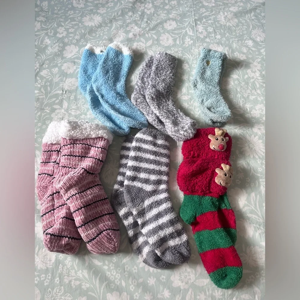 Cozy Fuzzy Socks Set -(6 pair) Multicolor
